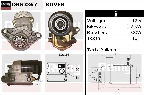 DELCO REMY Starter DRS3384